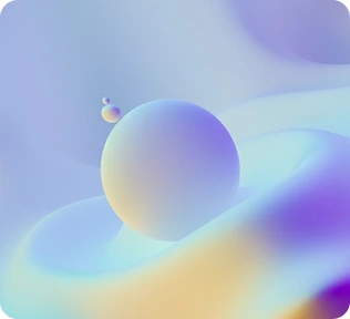 Soft pastel abstract scene with floating spheres and smooth color gradients.